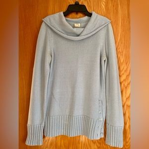 Tommy Jeans Light Blue Buttoned Turtleneck Sweater | L